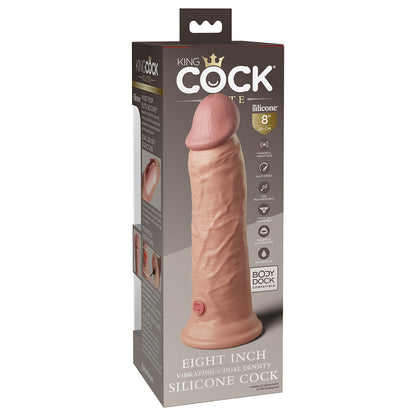 King Cock Elite Vibrating Silicone Dual-density Cock 8 In. Light