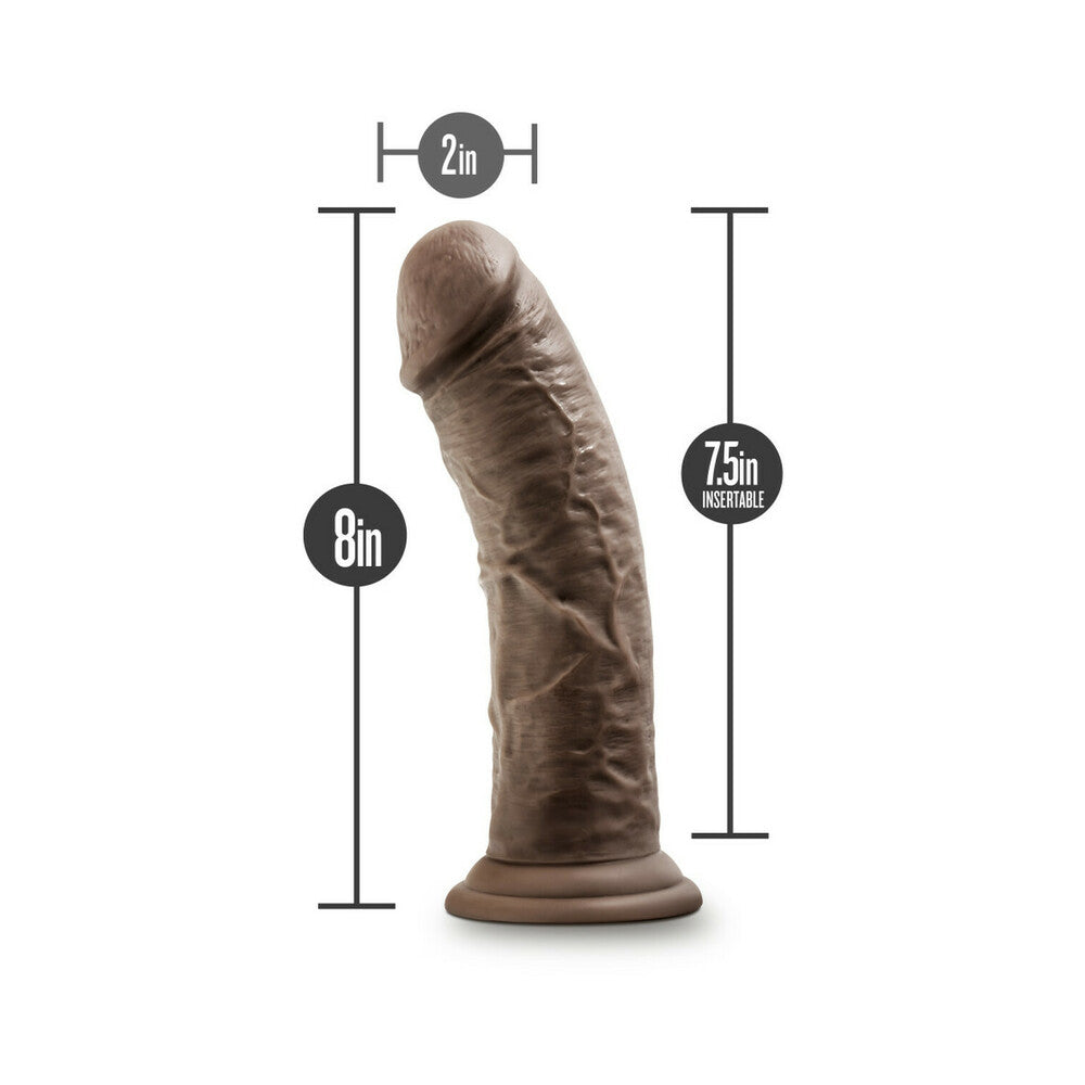 Dr. Skin Glide Self-lubricating Dildo 8 In. Chocolate