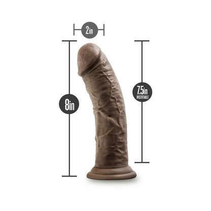 Dr. Skin Glide Self-lubricating Dildo 8 In. Chocolate