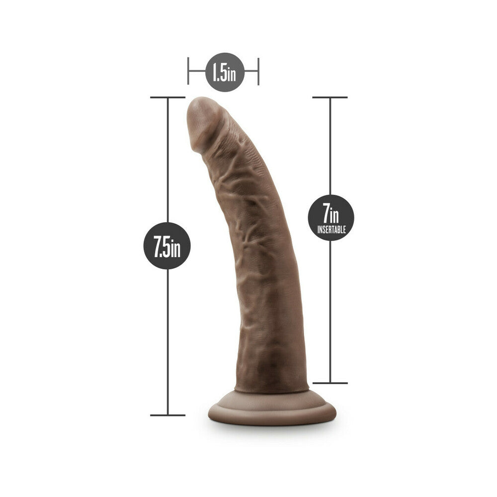 Dr. Skin Glide Self-lubricating Dildo 7.5 In. Chocolate