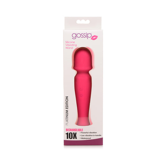 Curve Novelties Gossip Silicone Vibrating Wand 10x - Magenta