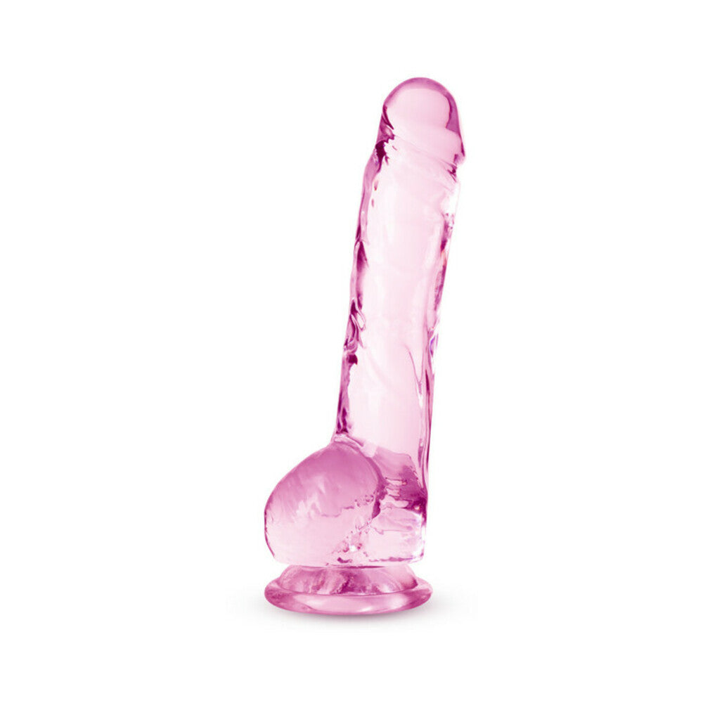 Naturally Yours Crystalline Dildo 8 In. Rose