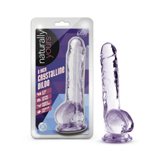 Naturally Yours Crystalline Dildo 8 In. Amethyst