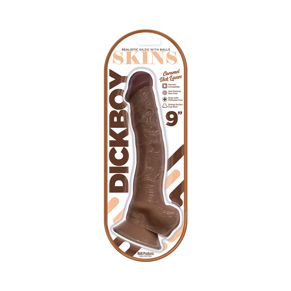 Dickboy - Skins - Dildo With Balls - 9 Inch -  Caramel Dick Lovers