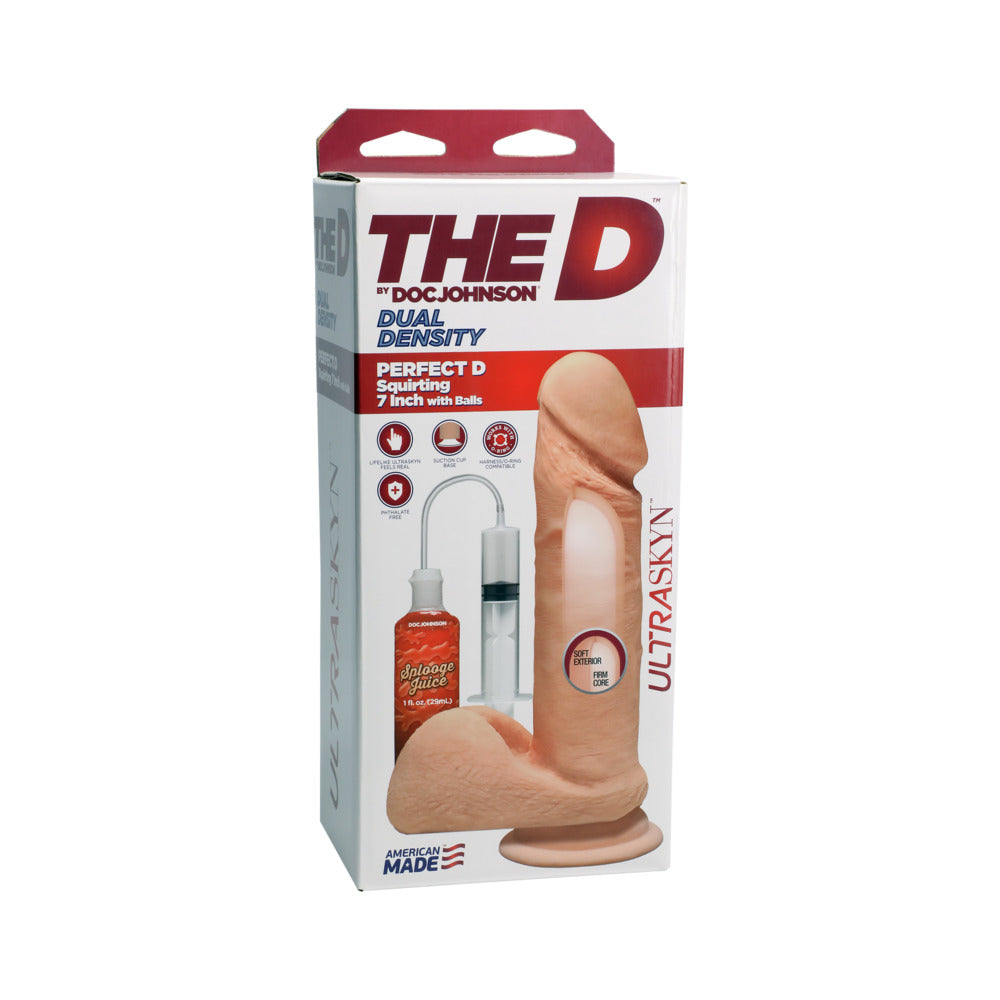 The D Perfect D Squirting 7 In. With Balls Ultraskyn Vanilla