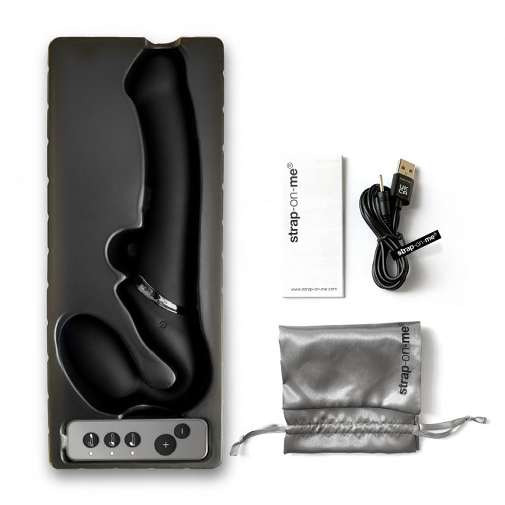 Strap-on-me Vibrating 3 Motor Strapless Strap-on Xl Black