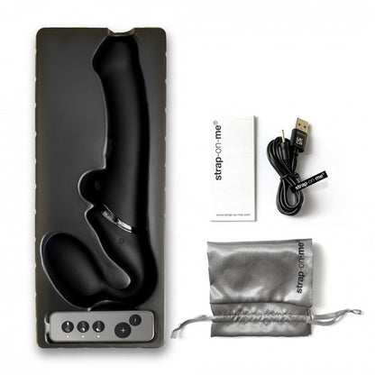 Strap-on-me Vibrating 3 Motor Strapless Strap-on Xl Black