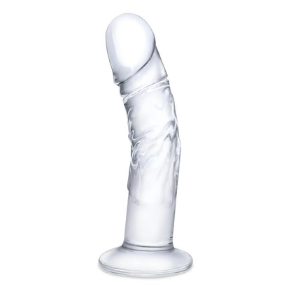 Glas Curved Realistic Glass Dildo With Veins 7 In.