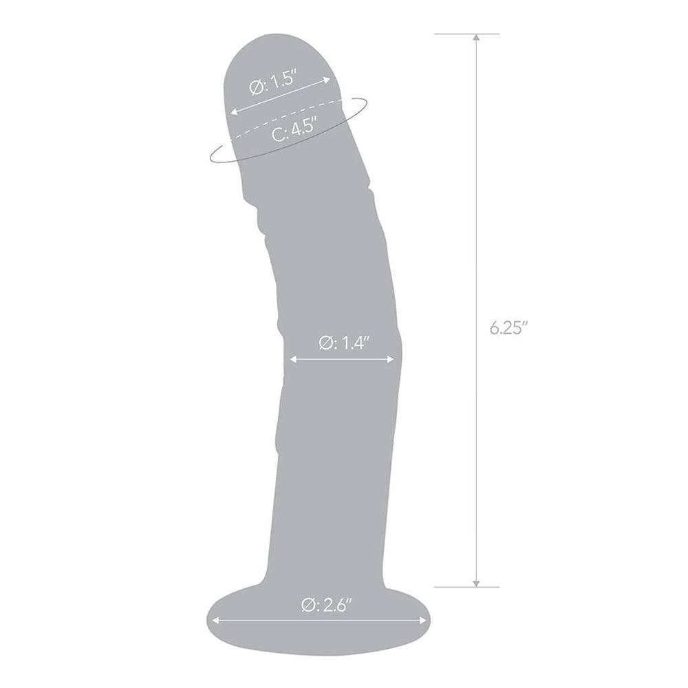 Glas Curved Realistic Glass Dildo With Veins 7 In.