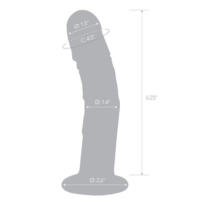 Glas Curved Realistic Glass Dildo With Veins 7 In.