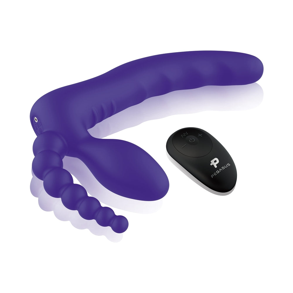 Pegasus Remote Control Strapless D.p. Silicone Strap-on