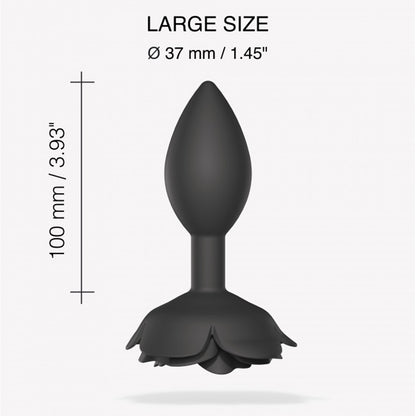 Love To Love Open Roses Anal Plug Large Black Onyx