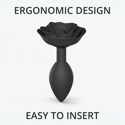 Love To Love Open Roses Anal Plug Large Black Onyx