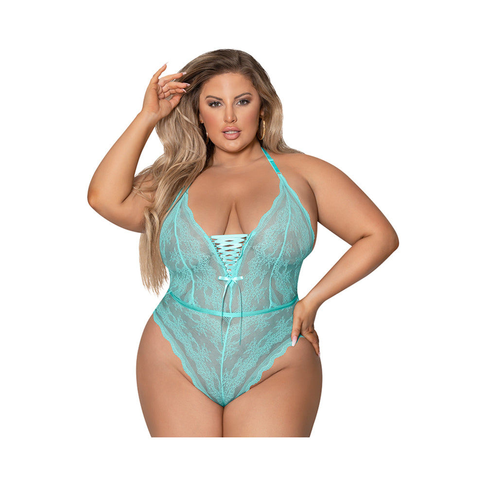 Magic Silk Seabreeze Teddy W Snap Crotch Turrquise Queen  Size