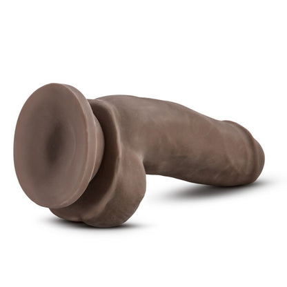 Dr. Skin Plus - 7 Inch Girthy Posable Dildo With  Balls - Chocolate