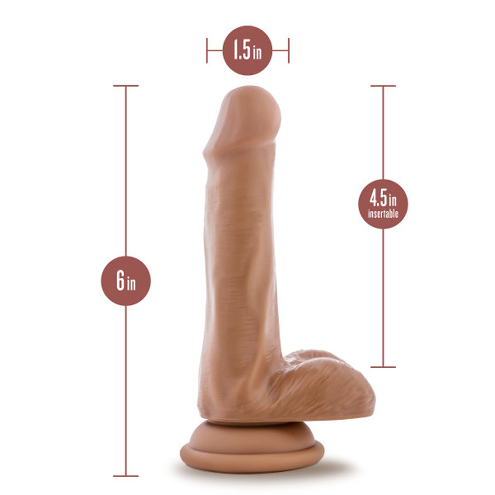 Dr. Skin Plus - 6 Inch Posable Dildo With Balls -  Mocha