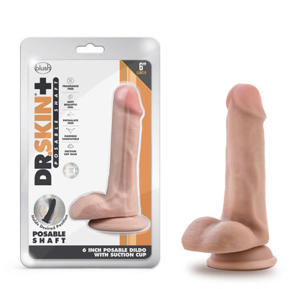 Dr. Skin Plus - 6 Inch Posable Dildo With Balls -  Vanilla