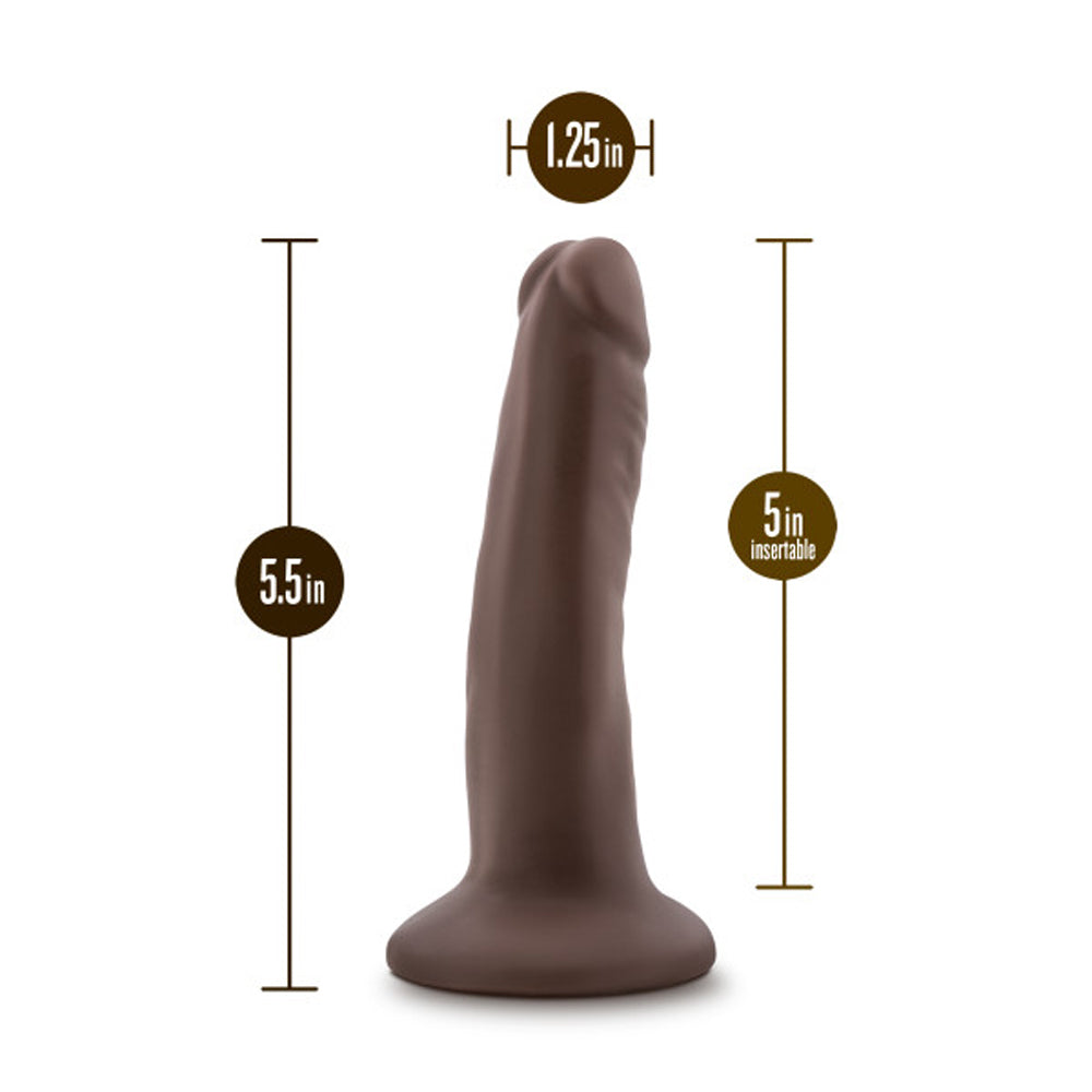 Dr. Skin Plus Posable Dildo 5in Chocolat