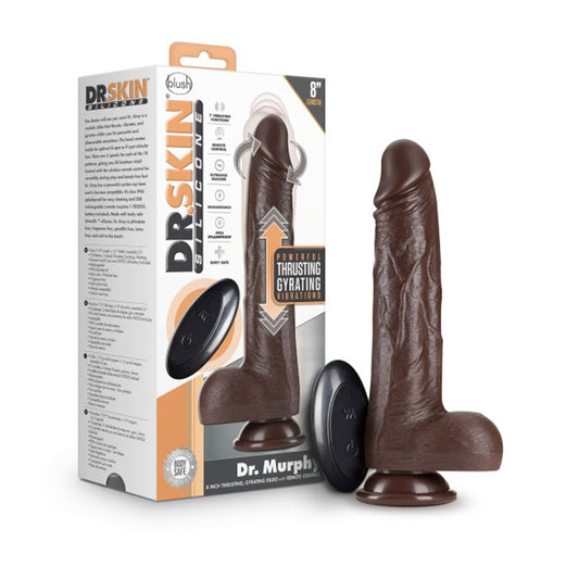 Dr. Skin Dr. Murphy Thrusting Dildo Silicone 8 In. Chocolate