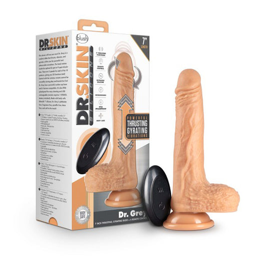 Dr. Skin Dr. Grey Thrusting Dildo Silicone 7 In. Vanilla