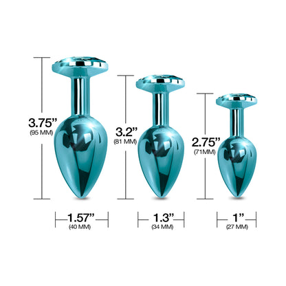 Nixie Metal Butt Plugtrainerset 3-piece Blue Metallic