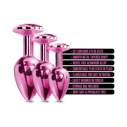 Nixie Metal Butt Plugtrainerset 3-piece Pink Metallic
