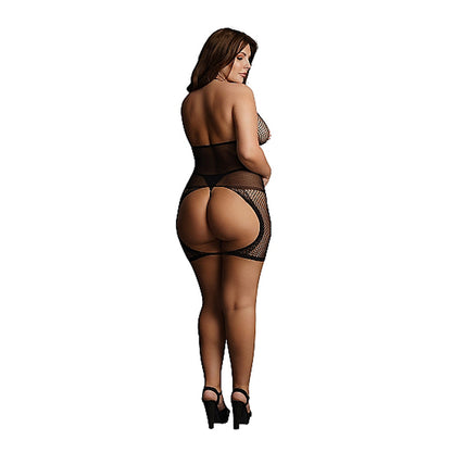 Shots Le Desir Peek-a-boo Fishnet Dress Black Qs