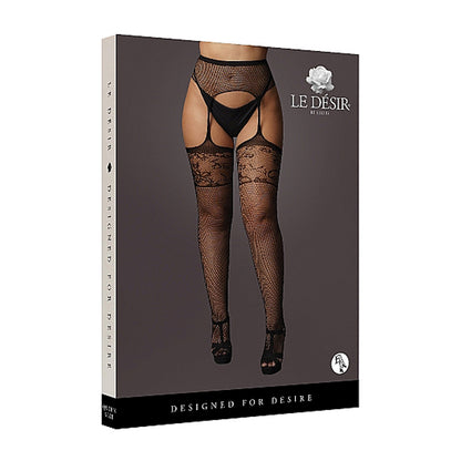 Shots Le Desir Garterbelt Stockings With Lace Top Black Qs