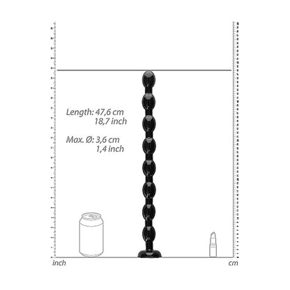 Ouch! Ass Snake Beaded Dildo 19.5 In. Black