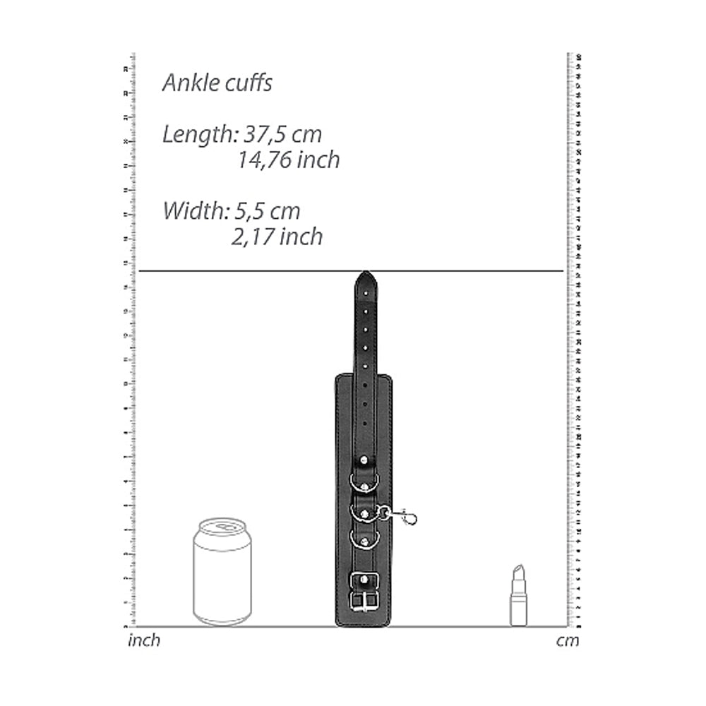 Ouch! Black & White Bonded Leather Hogtie With Hand And Ankle Cuffs Black