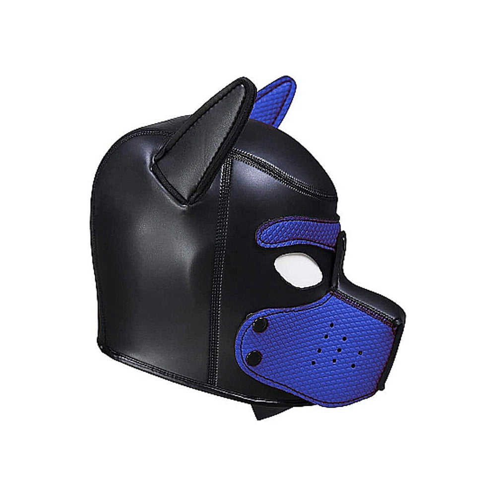 Puppy Play Neoprene Puppy Hood Blue/black