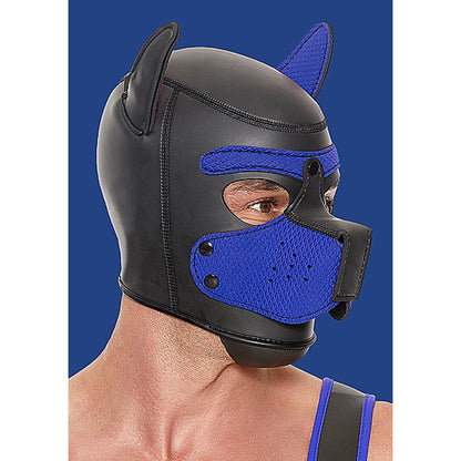 Puppy Play Neoprene Puppy Hood Blue/black