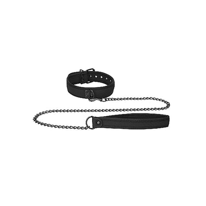 Puppy Play Neoprene Collar With Leash Black