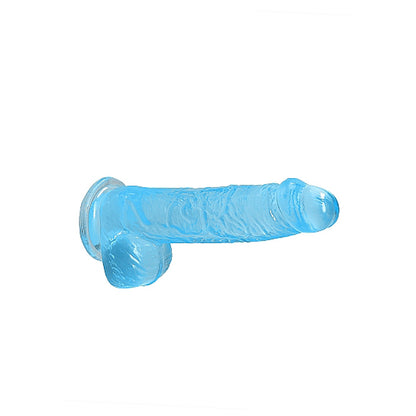 Realrock Crystal Clear Realistic Dildo With Balls 6 In. Blue