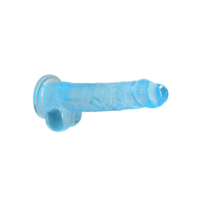 Realrock Crystal Clear Realistic Dildo With Balls 8 In. Blue