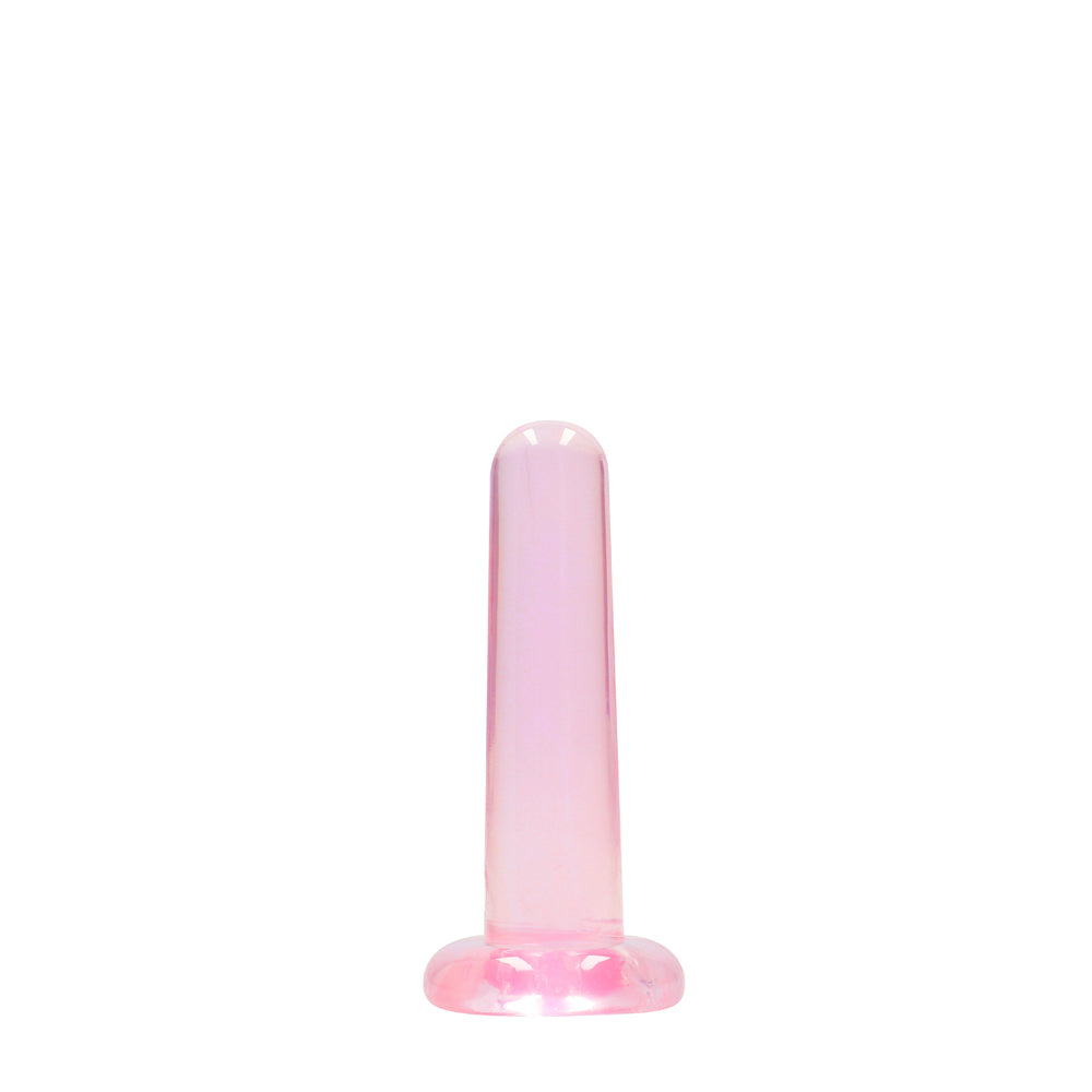 Realrock Crystal Clear Non-realistic Dildo With Suction Cup 5.3 In. Pink