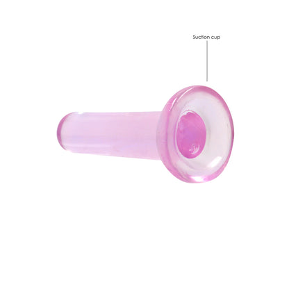 Realrock Crystal Clear Non-realistic Dildo With Suction Cup 5.3 In. Pink