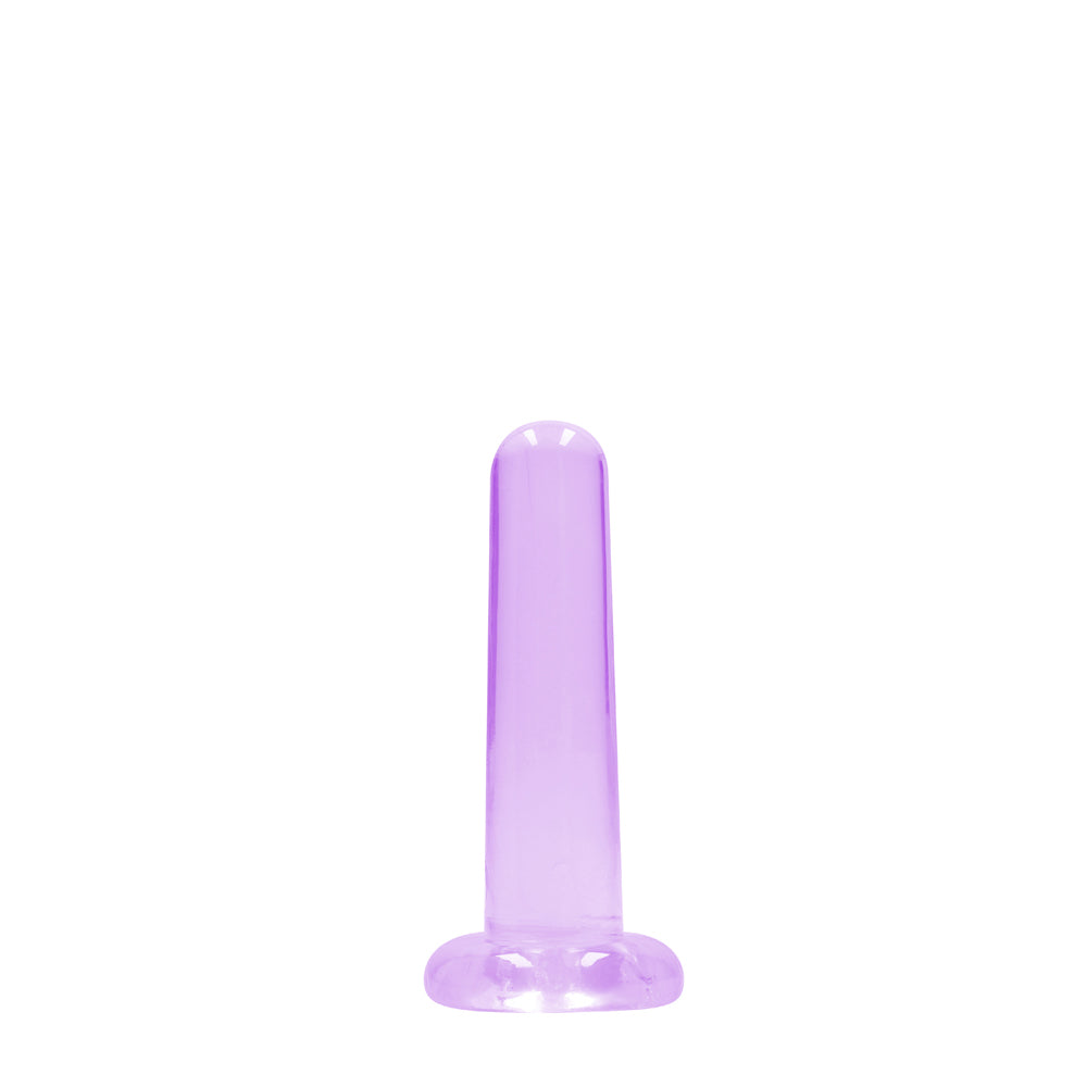 Realrock Crystal Clear Non-realistic Dildo With Suction Cup 5.3 In. Purple