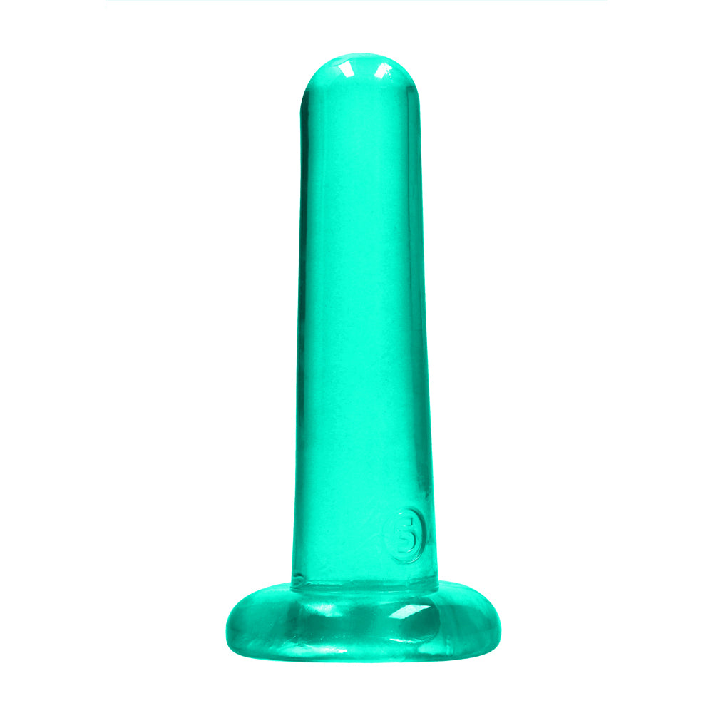 Realrock Crystal Clear Non-realistic Dildo With Suction Cup 5.3 In. Turquoise