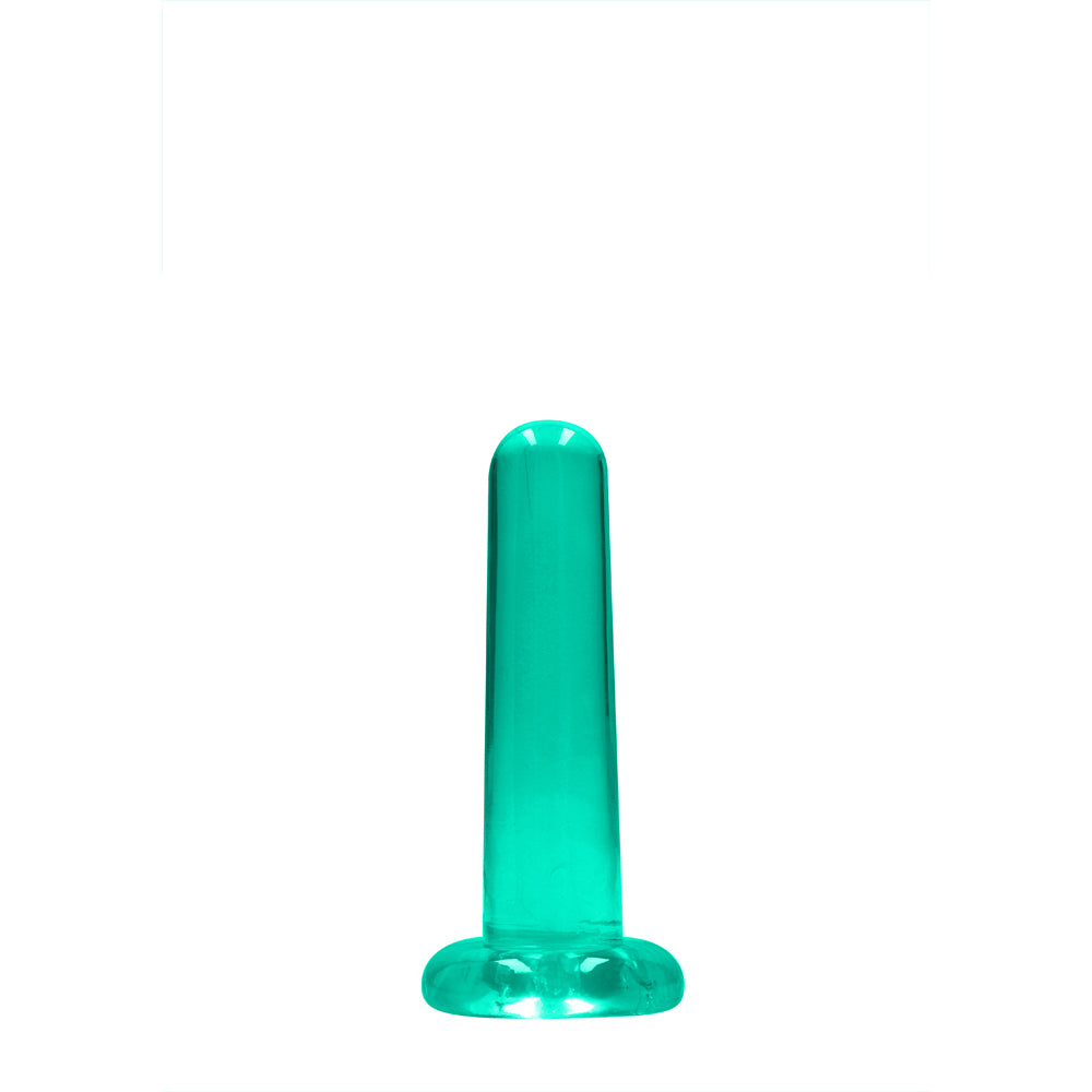 Realrock Crystal Clear Non-realistic Dildo With Suction Cup 5.3 In. Turquoise