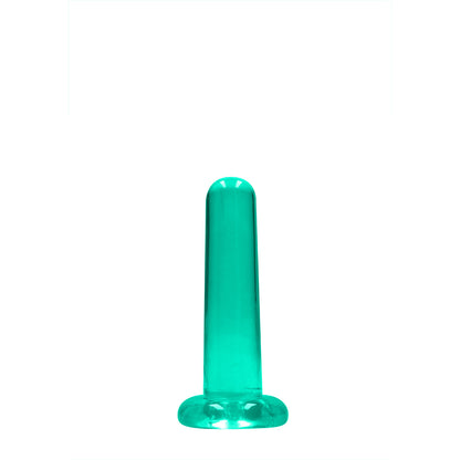 Realrock Crystal Clear Non-realistic Dildo With Suction Cup 5.3 In. Turquoise