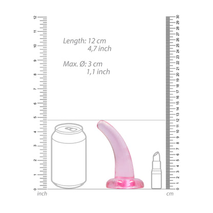 Realrock Crystal Clear Non-realistic Dildo With Suction Cup 4.5 In. Pink