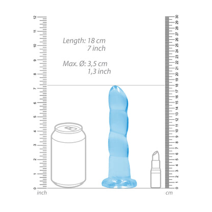 Realrock Crystal Clear Non-realistic Dildo With Suction Cup 7 In. Blue