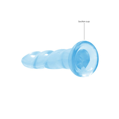 Realrock Crystal Clear Non-realistic Dildo With Suction Cup 7 In. Blue