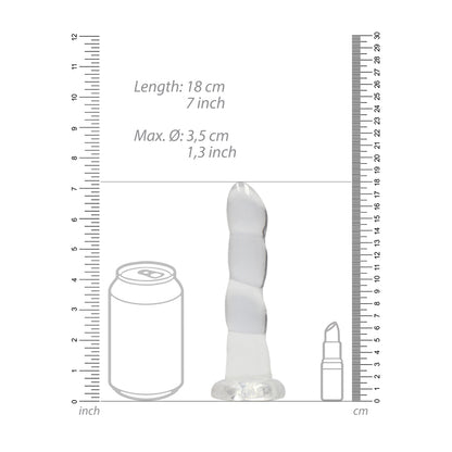 Realrock Crystal Clear Non-realistic Dildo With Suction Cup 7 In. Translucent