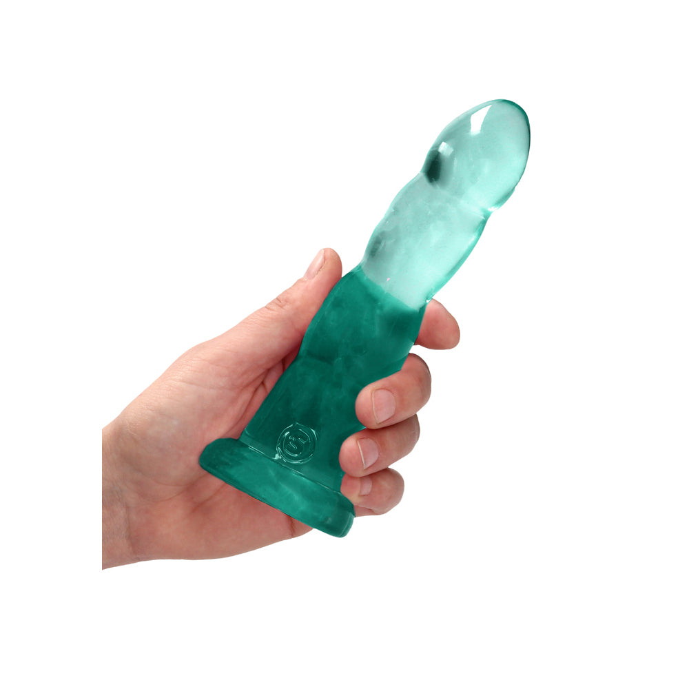 Realrock Crystal Clear Non-realistic Dildo With Suction Cup 7 In. Turquoise