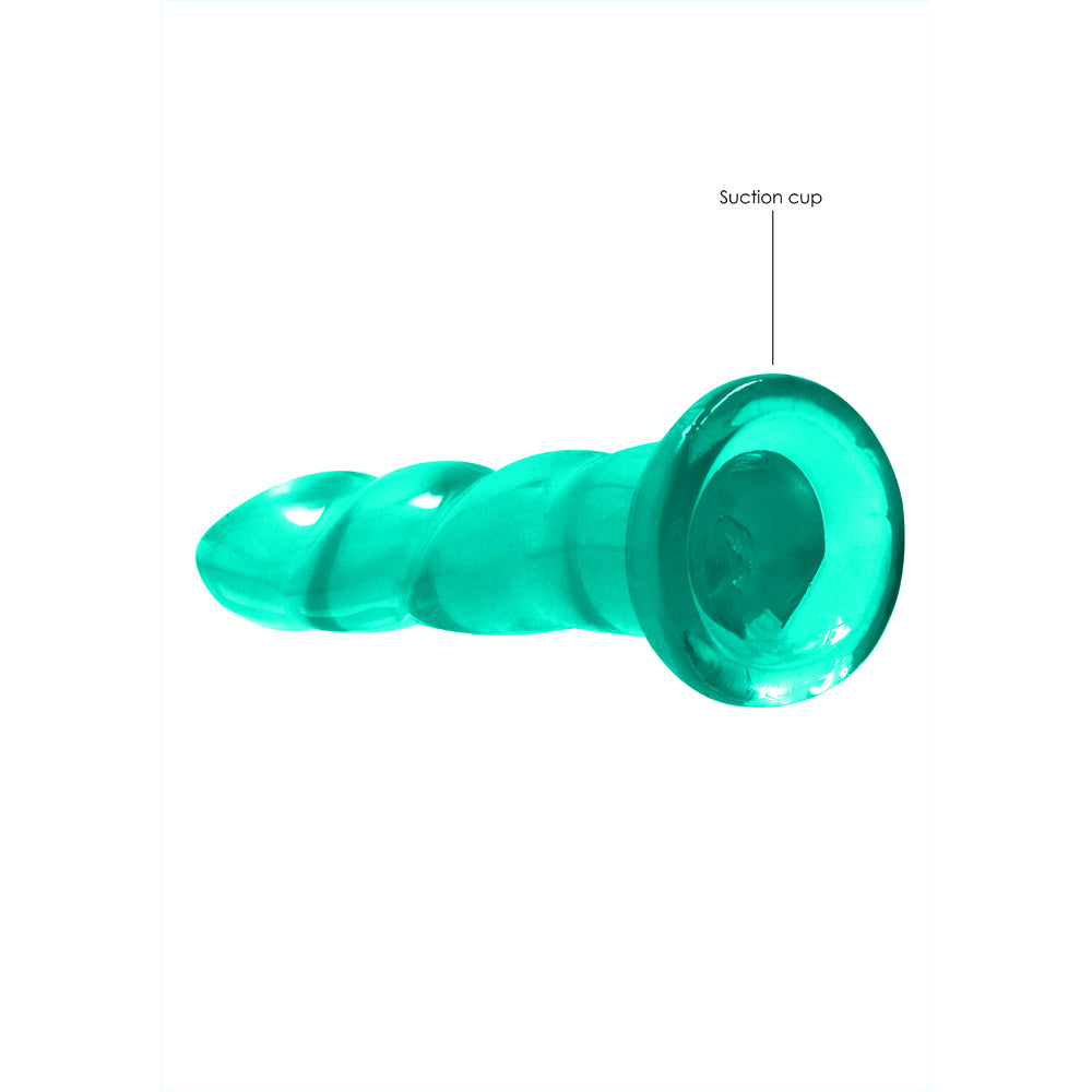 Realrock Crystal Clear Non-realistic Dildo With Suction Cup 7 In. Turquoise