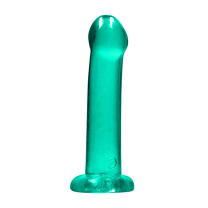 Realrock Crystal Clear Non-realistic Dildo With Suction Cup 6.7 In. Turquoise