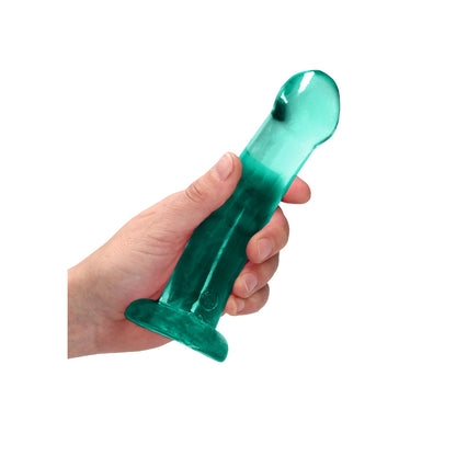 Realrock Crystal Clear Non-realistic Dildo With Suction Cup 6.7 In. Turquoise