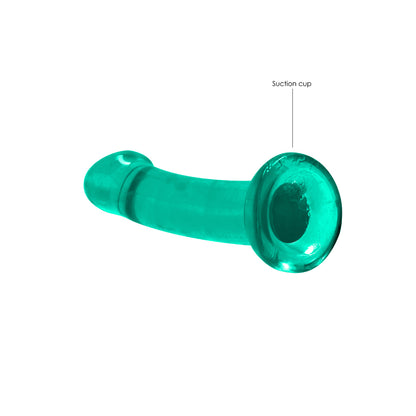 Realrock Crystal Clear Non-realistic Dildo With Suction Cup 6.7 In. Turquoise